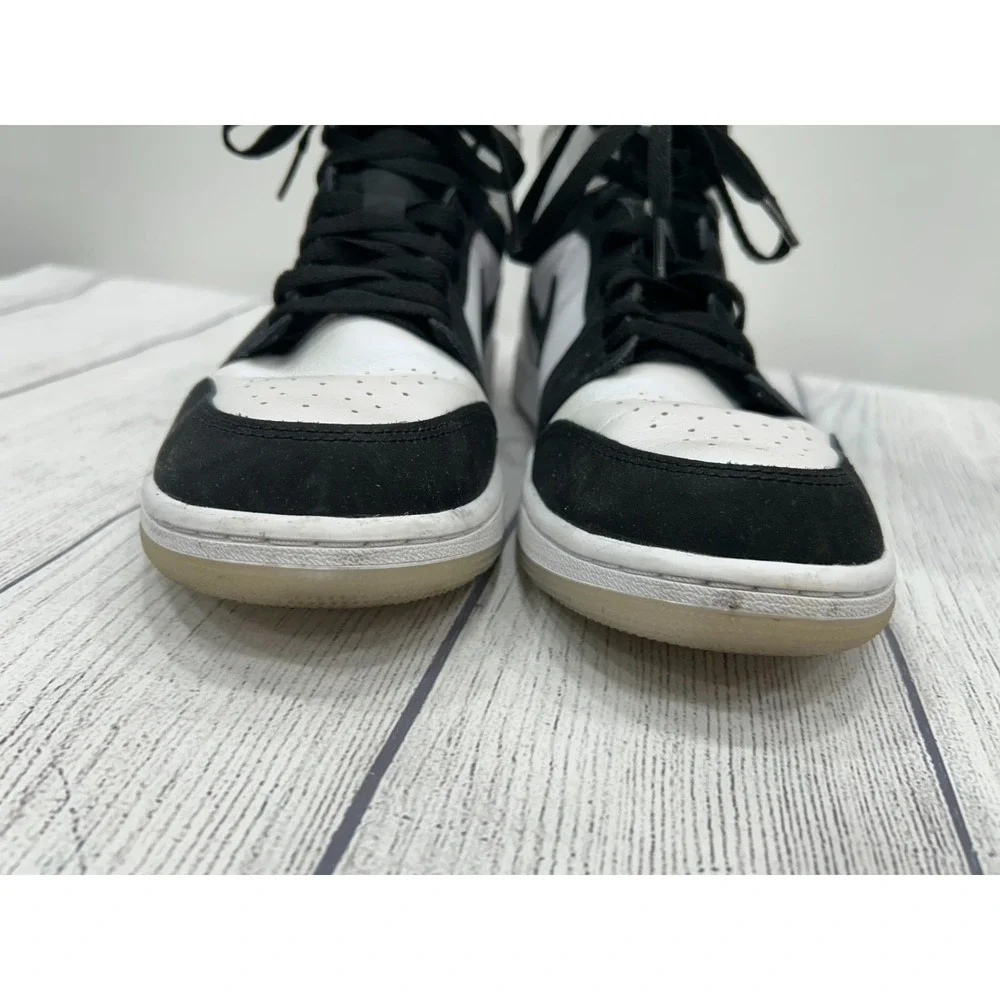 Nike Air Jordan 1 Mid SE Diamond Shorts Sneakers Mens 9.5 Black White Streetwear